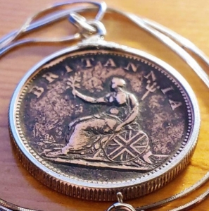 Antique English Britannia Coin Pendants