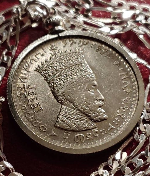 Haile Selassie Coin Pendant